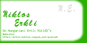 miklos erkli business card